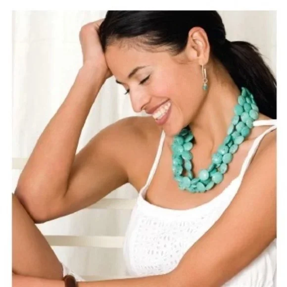 :: S&D Sterling+Turquoise Sea Necklace - Picture 10 of 15